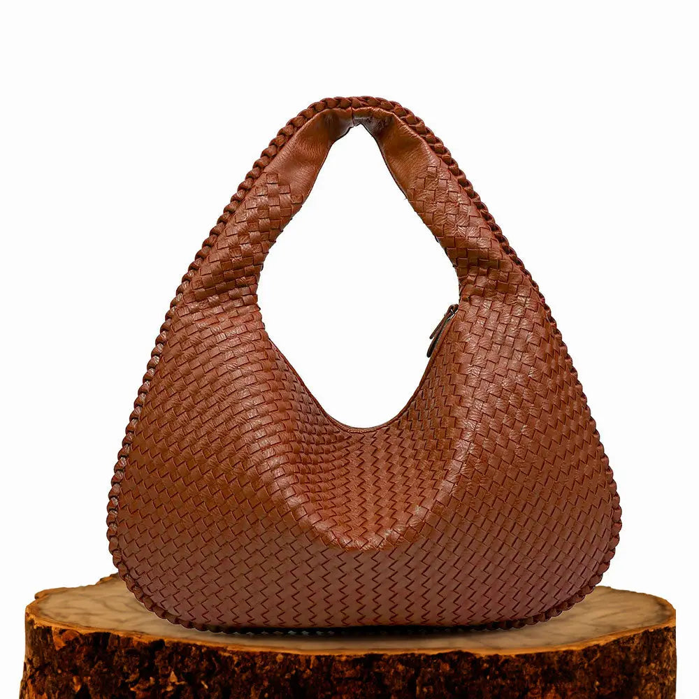 Alice | Classic Woven Leather Hobo Bag